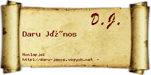 Daru János névjegykártya