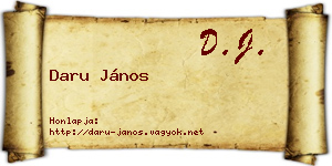 Daru János névjegykártya